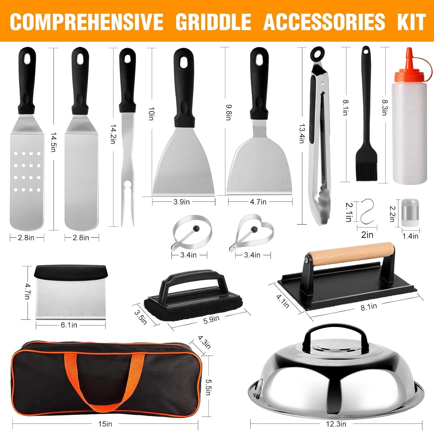Set 29 Pzas Herramientas Parrilla Acero Inox Resistentes