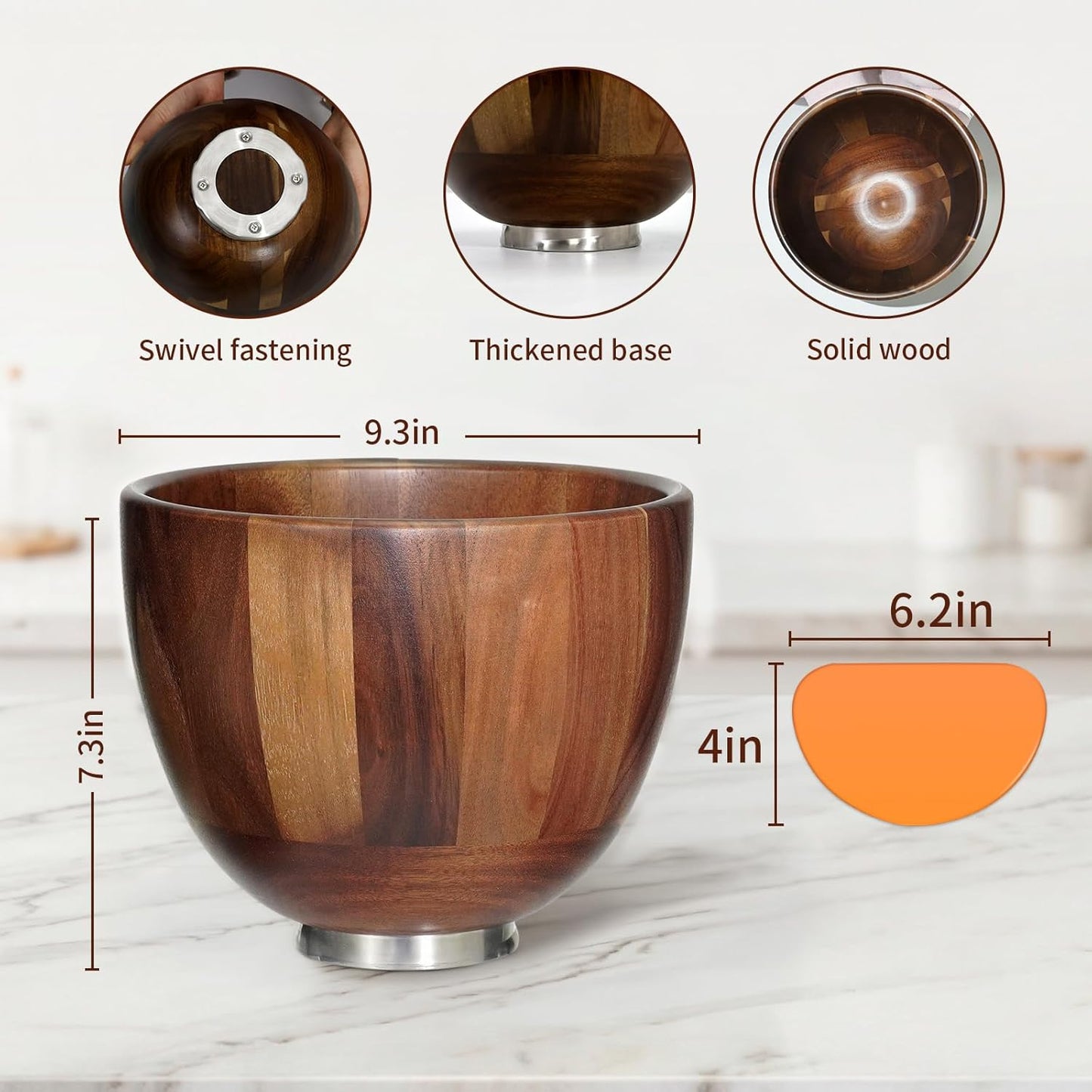 Tazón Acacia Comp Mezcladora 5qt Base Inox