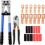 Kit herramientas crimpado cables batería cobre AWG 8-1/0