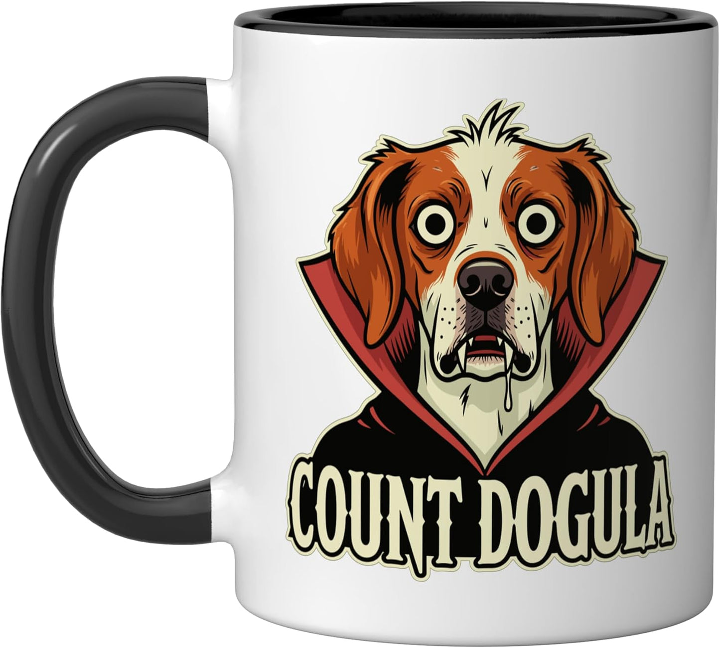 Taza cerámica para perros tema Halloween negro/blanco