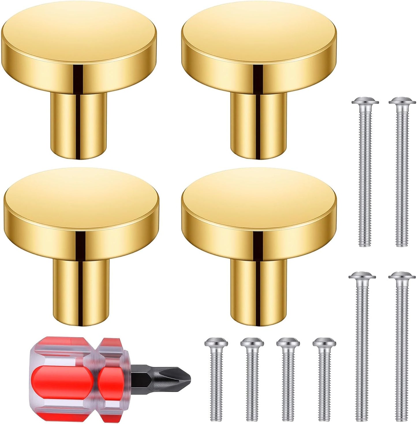4 Pzas Pomos Latón Dorado Cepillado para Muebles