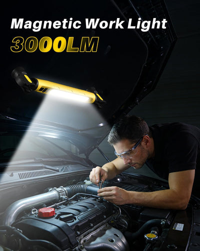 Luz trabajo magnética LED 3000lm 5200mAh batería taller