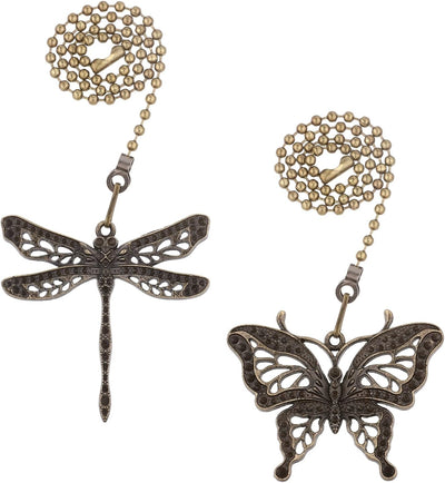 Cadena de techo mariposa y libélula 12pulg bronce
