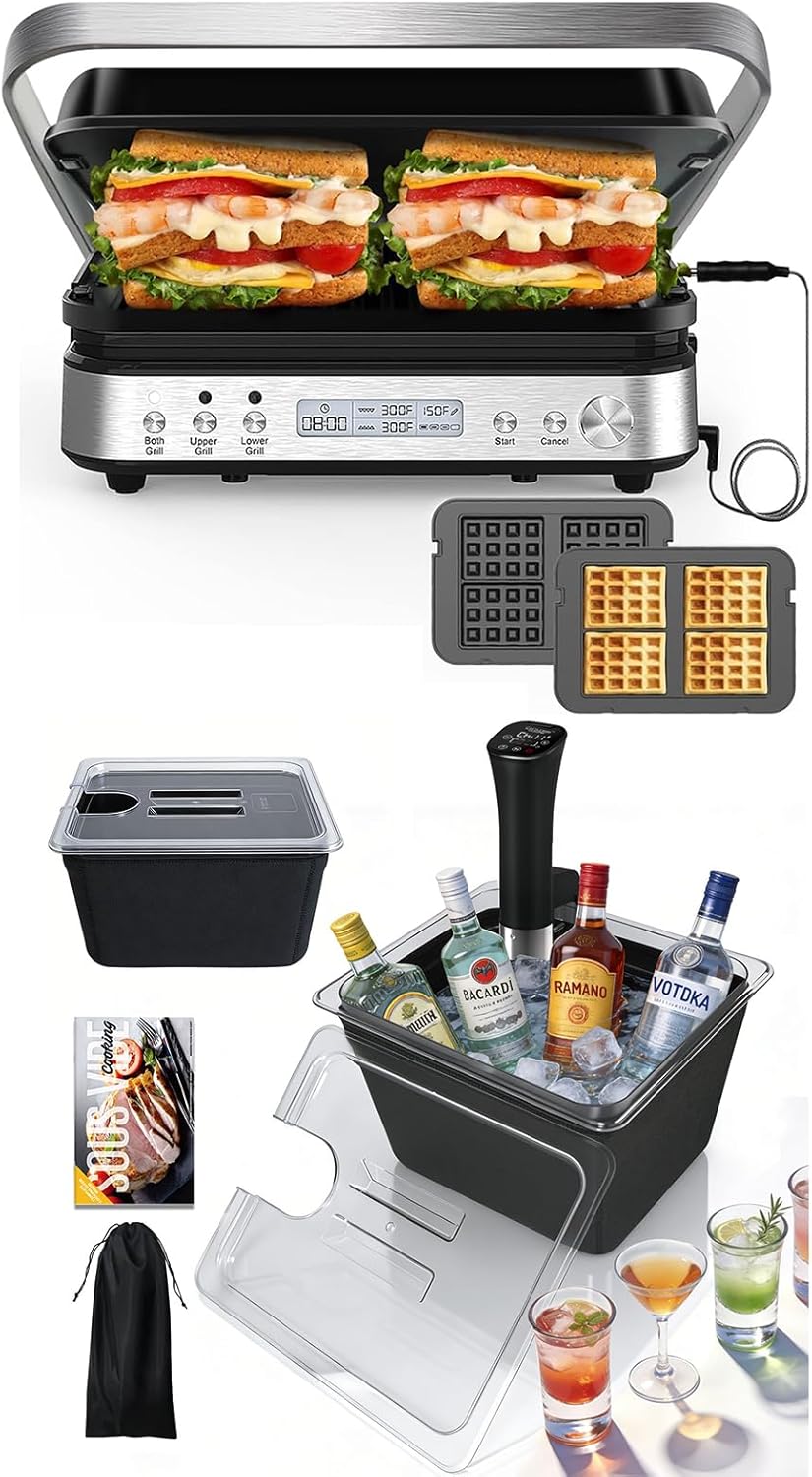 6pulg Panini Press con Contenedor y Cocina Sous Vide
