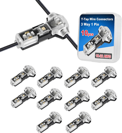 Conector T 3 vías 1 pin para cable 18-22 AWG automóvil