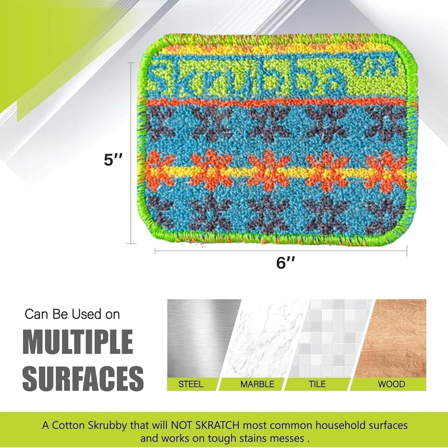 Set 6 estropajos reutilizables para cocina y hogar ecológicos