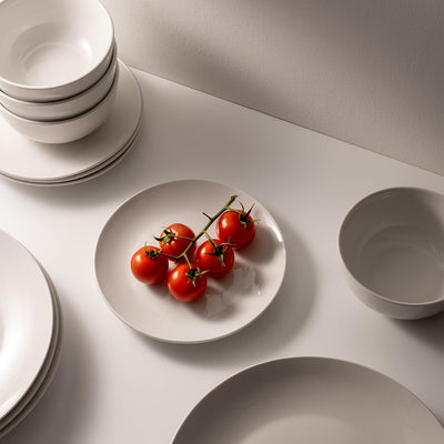 Set 12 Pzas Vajilla Porcelana Fina Blanco Suave
