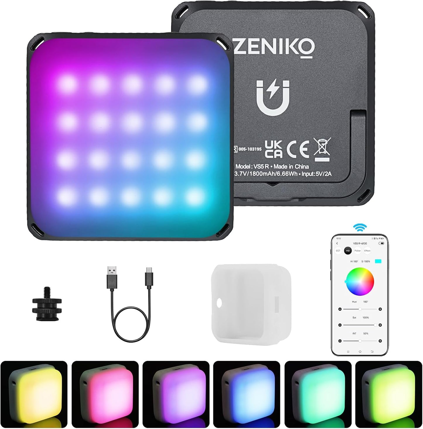 Luz video LED RGB con difusor suave 2500K-8500K CRI 95