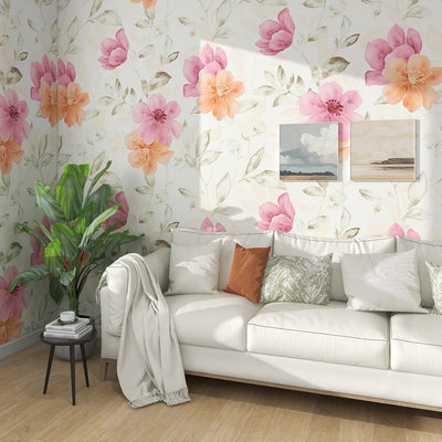 Papel tapiz floral grande 17.71x118pulg decoración hogar