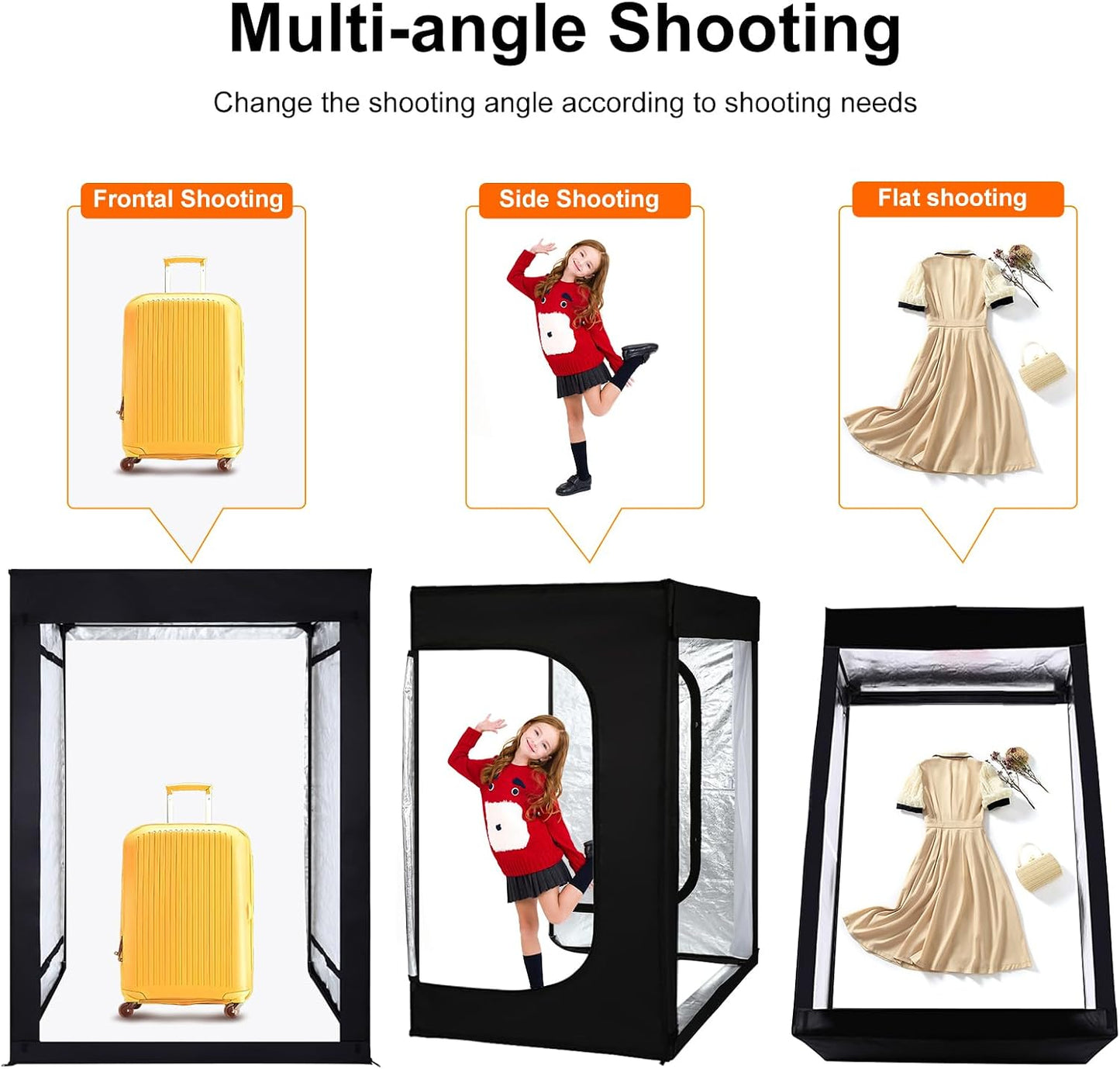 Caja luz estudio 48x56pulg 6 paneles LED con fondos