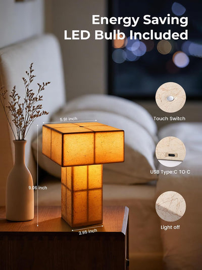 Lámpara mesa moderna 9.1pulg recargable LED decoración hogar