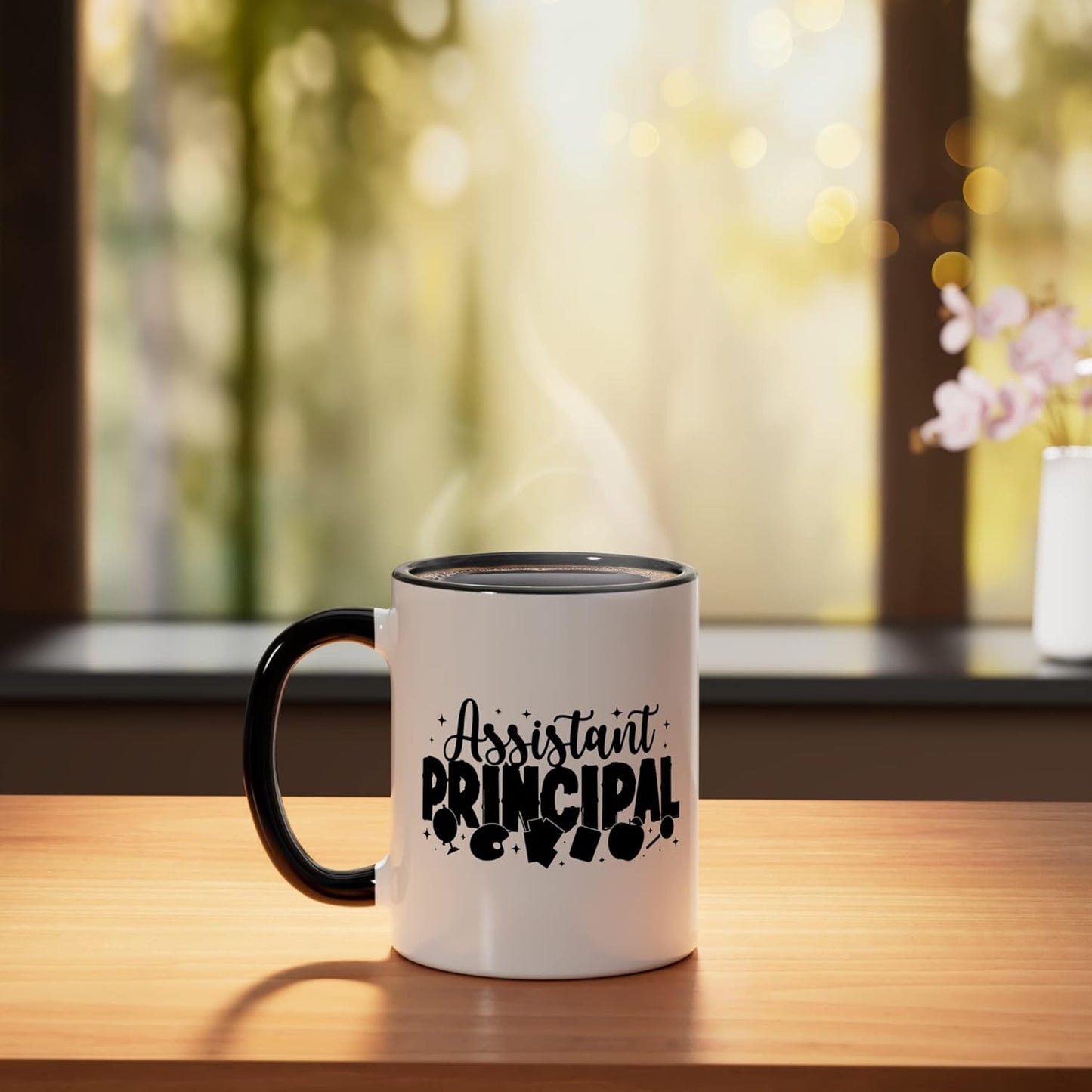 Taza Cerámica para Escuela Negro/Blanco