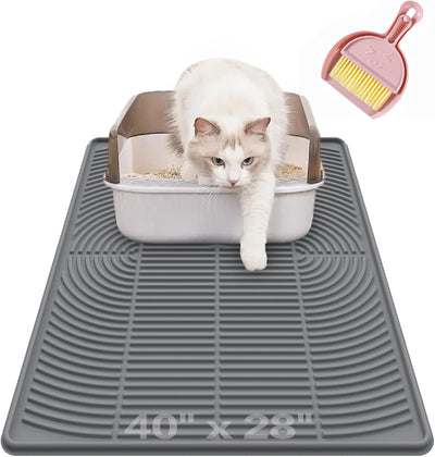 Tapete silicona arena gatos 40x28pulg impermeable antideslizante