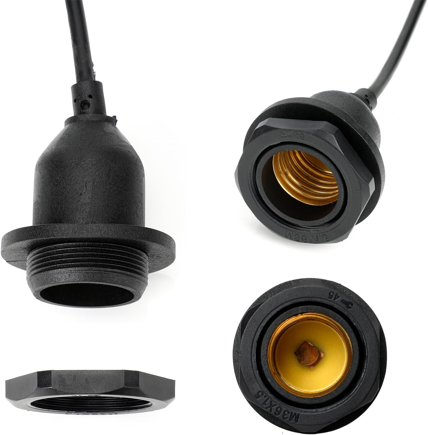 Cable enchufe luz impermeable E26 E27 10pies para lámpara colgante