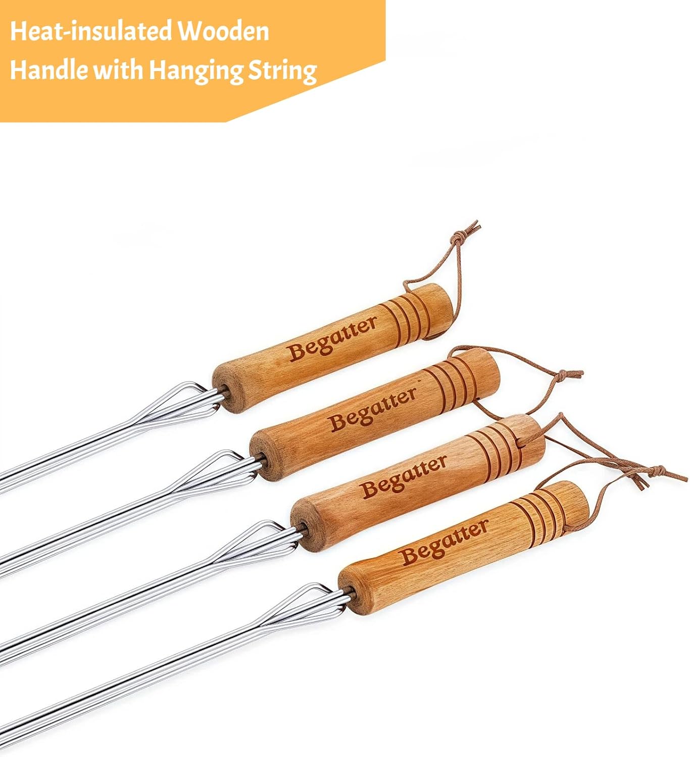 Palitos malvavisco extensibles para s'mores 4 pzas