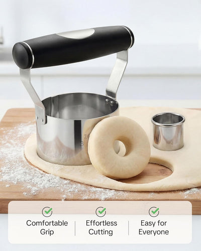Cortador galletas acero inox 3pulg mango ergonómico