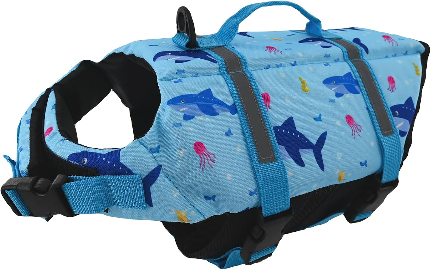 Chaleco salvavidas ajustable para perros con rayas reflectantes