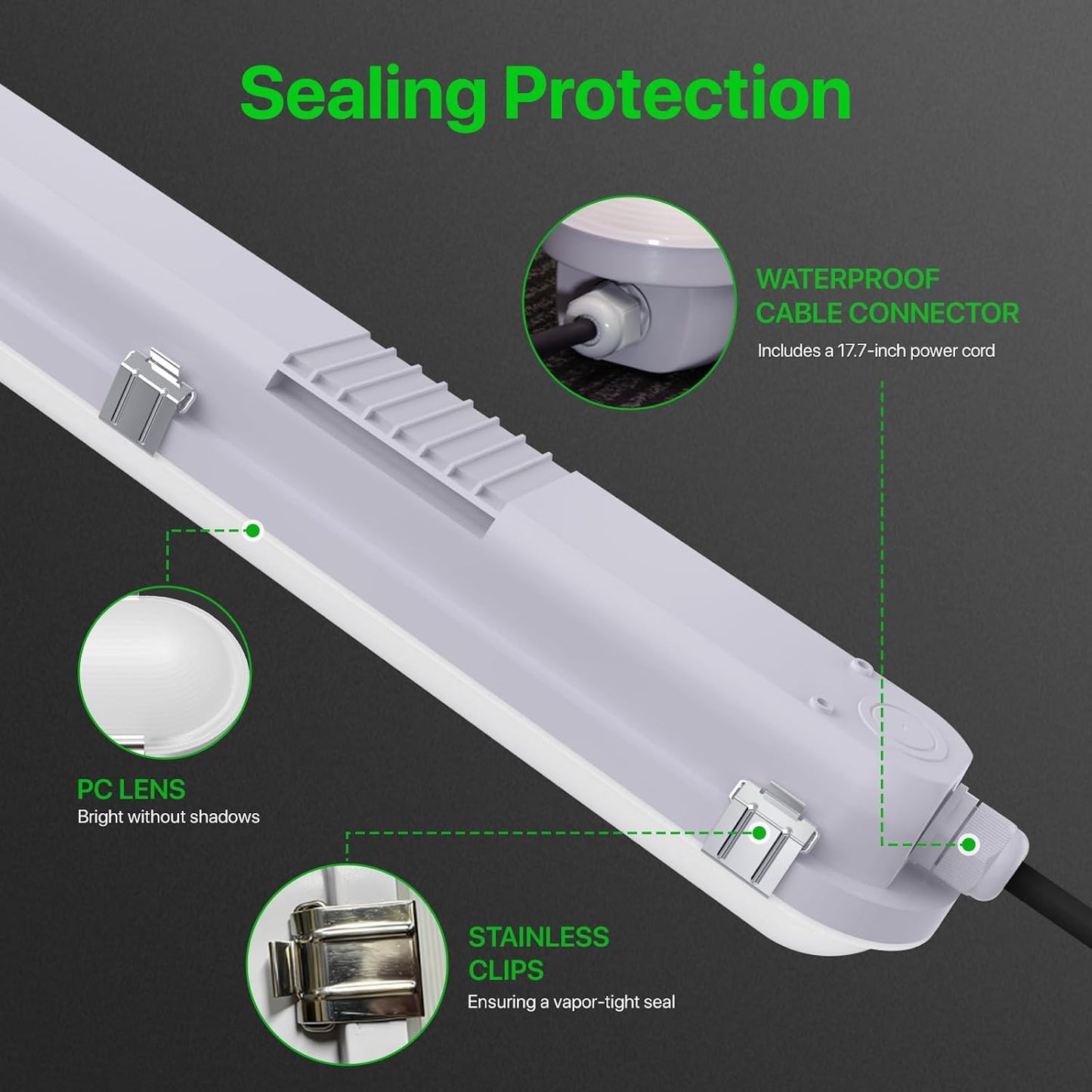 Lámpara LED vapor 4 pies AC120V 9 en 1