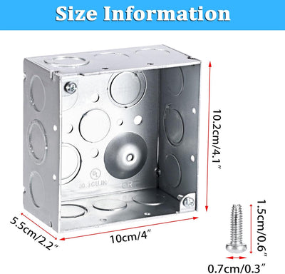 Caja conexiones eléctricas cuadrada 4pulg metal 10x1/2"