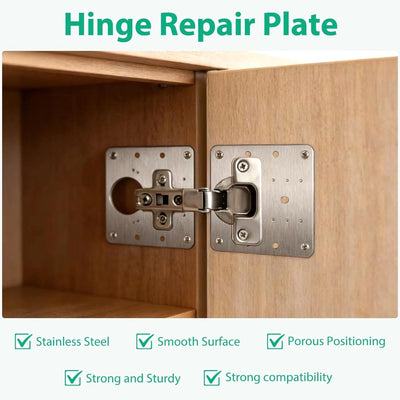 10 Bisagras Puerta Gabinete Acero Inox Kit Reparacion