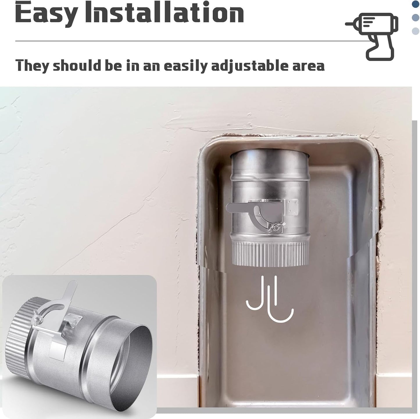 Amortiguador manual conducto HVAC con manguito ajustable