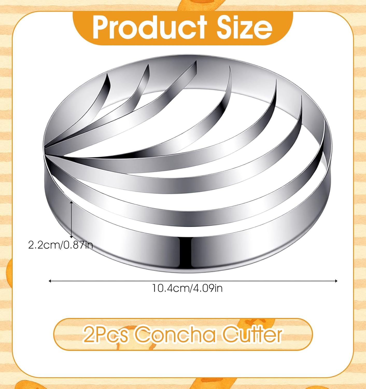 2 Sellos Cortador Concha 4.1pulg Acero Inox Antiadherente