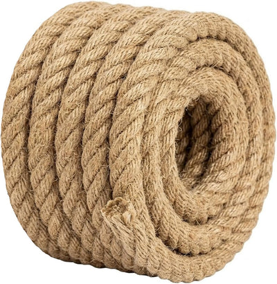 Cuerda jute natural 3/4 pulg 25ft para decoración rústica y gatos