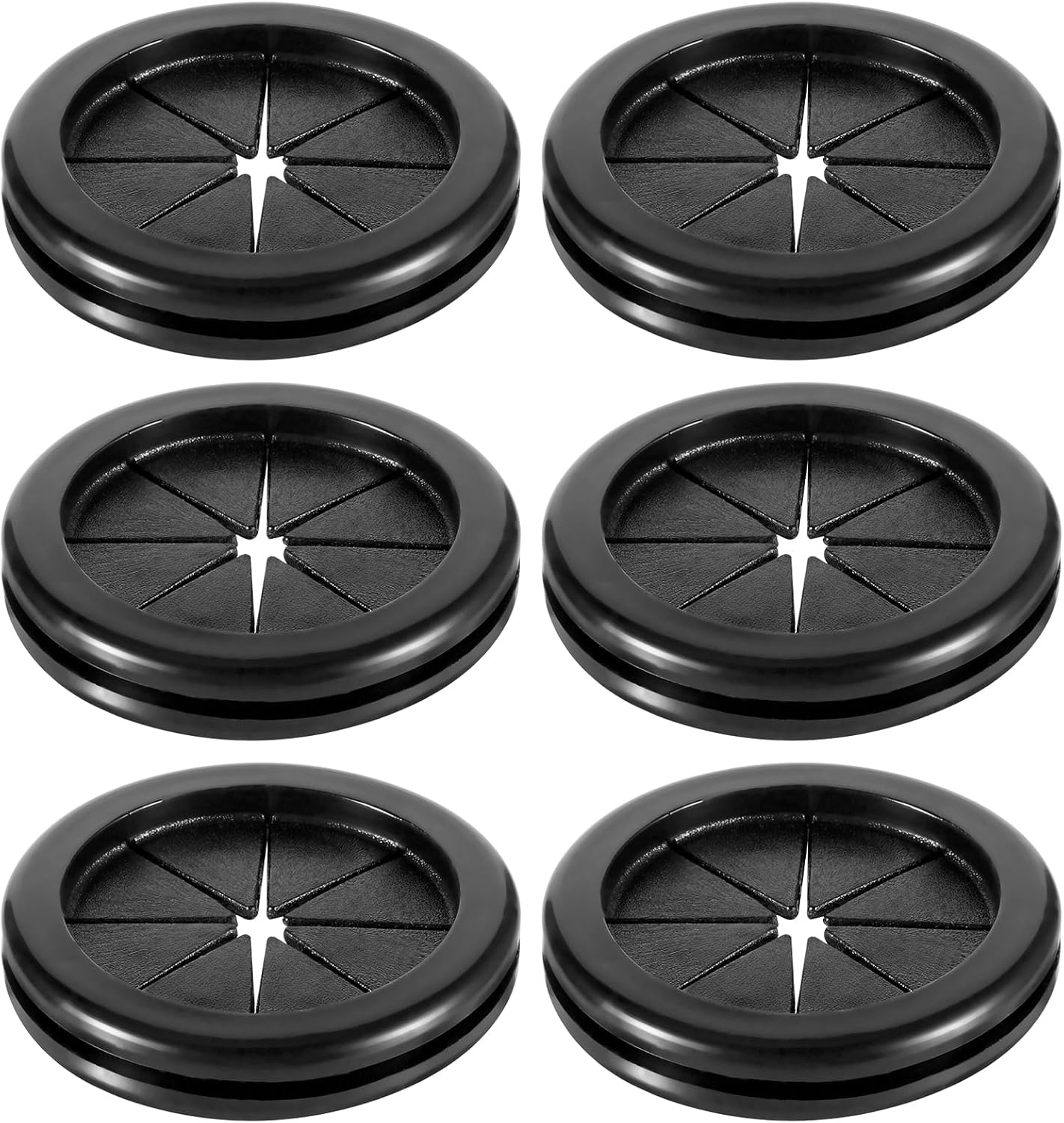 6 Pzas Grommets para Cables Negro 2pulg