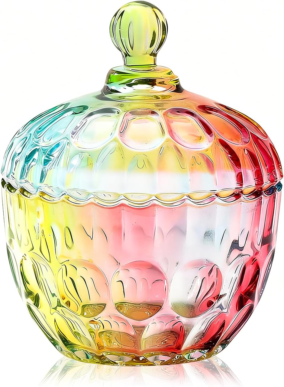 Plato de cristal grande para dulces con tapa, tarro decorativo para galletas y dulces
