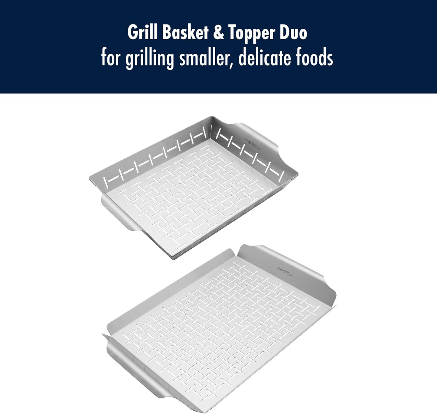 Set 2 Cestas Acero Inox para Parrilla Perforadas