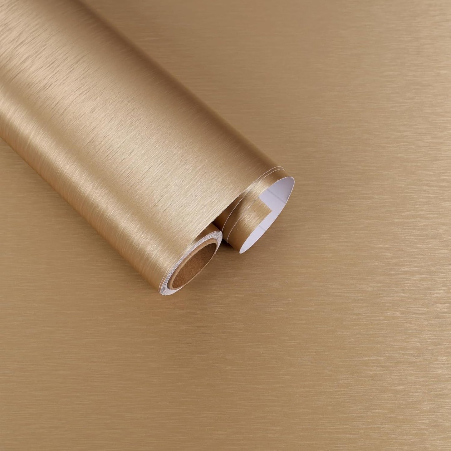 Papel contacto acero inox cepillado dorado autoadhesivo