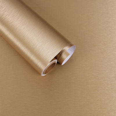 Papel contacto acero inox cepillado dorado autoadhesivo