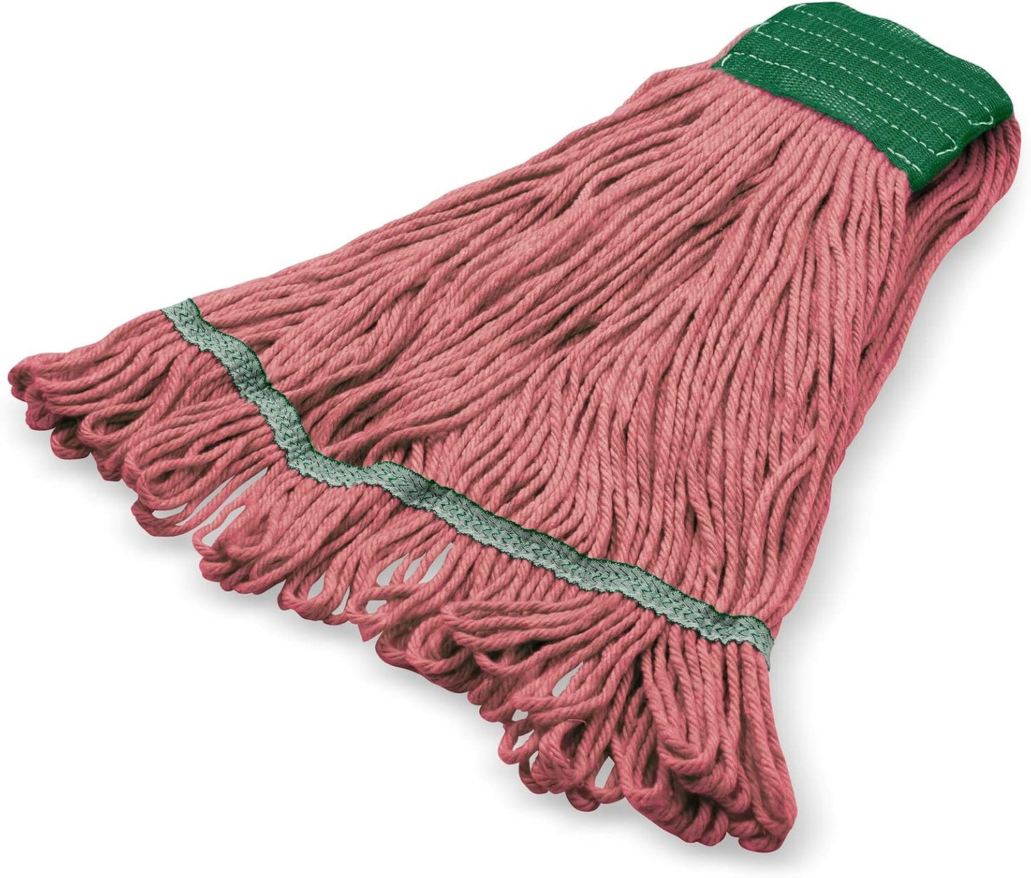 Cabezal trapeador algodón bucle banda verde 5pulg mediano rojo