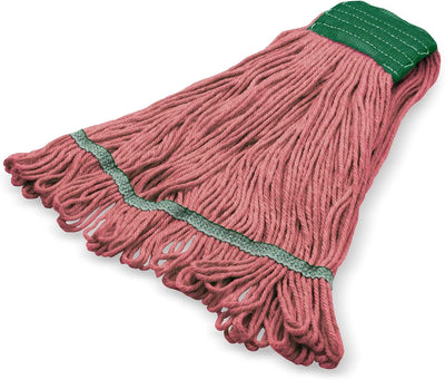 Cabezal trapeador algodón bucle banda verde 5pulg mediano rojo