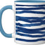 Taza Cerámica Azul Blanco Líneas Horizontales Imperfectas