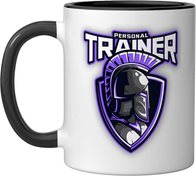 Taza de cerámica para entrenador personal con cubierta negra/blanca