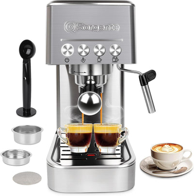 Cafetera Espresso Acero Inox 20 Bar Espumador Leche