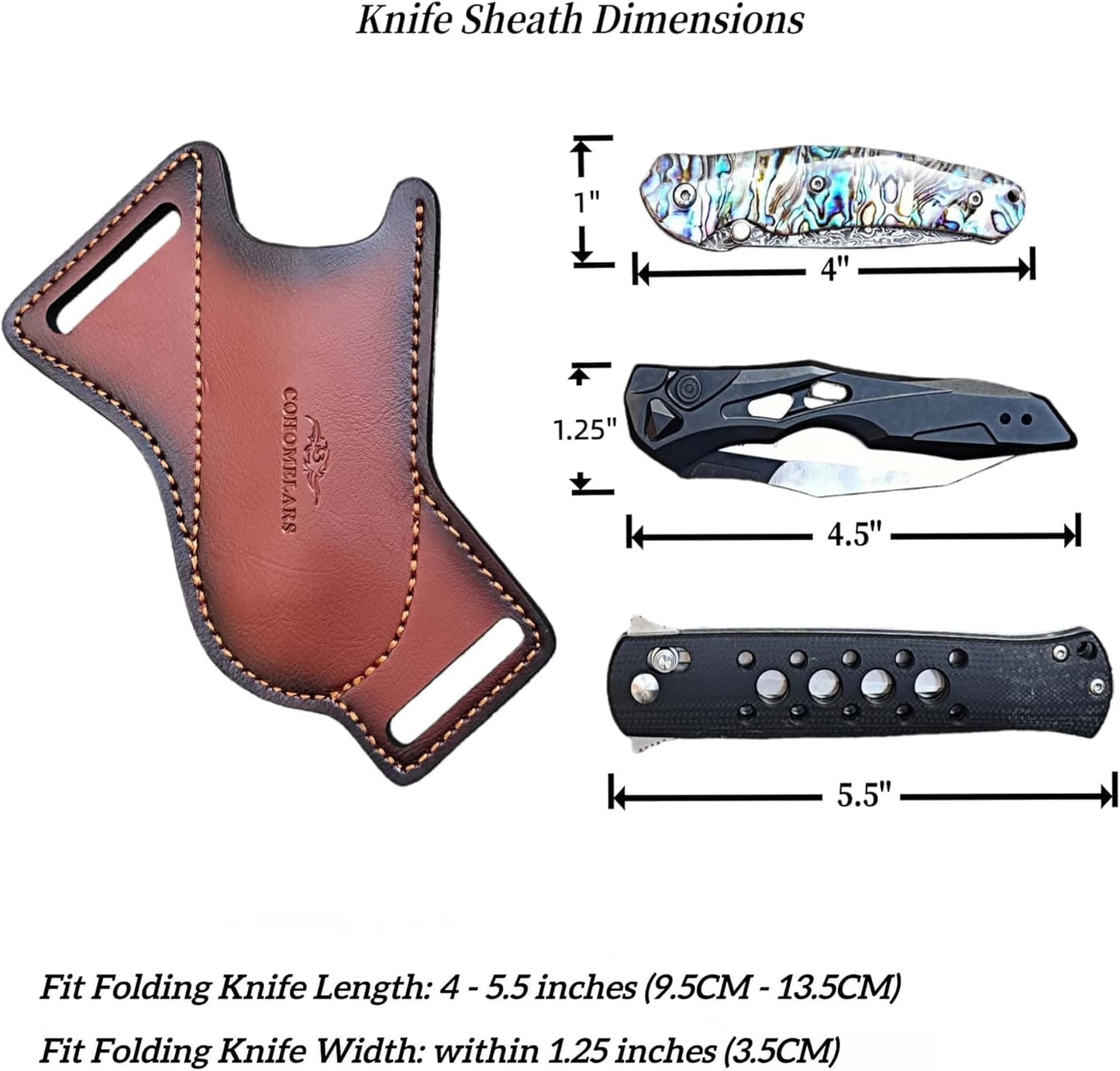 Funda cuero cuchillos 4-5pulg transporte