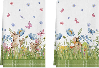 Juego de 2 paños de cocina con diseño acuarela Pascua 18x26