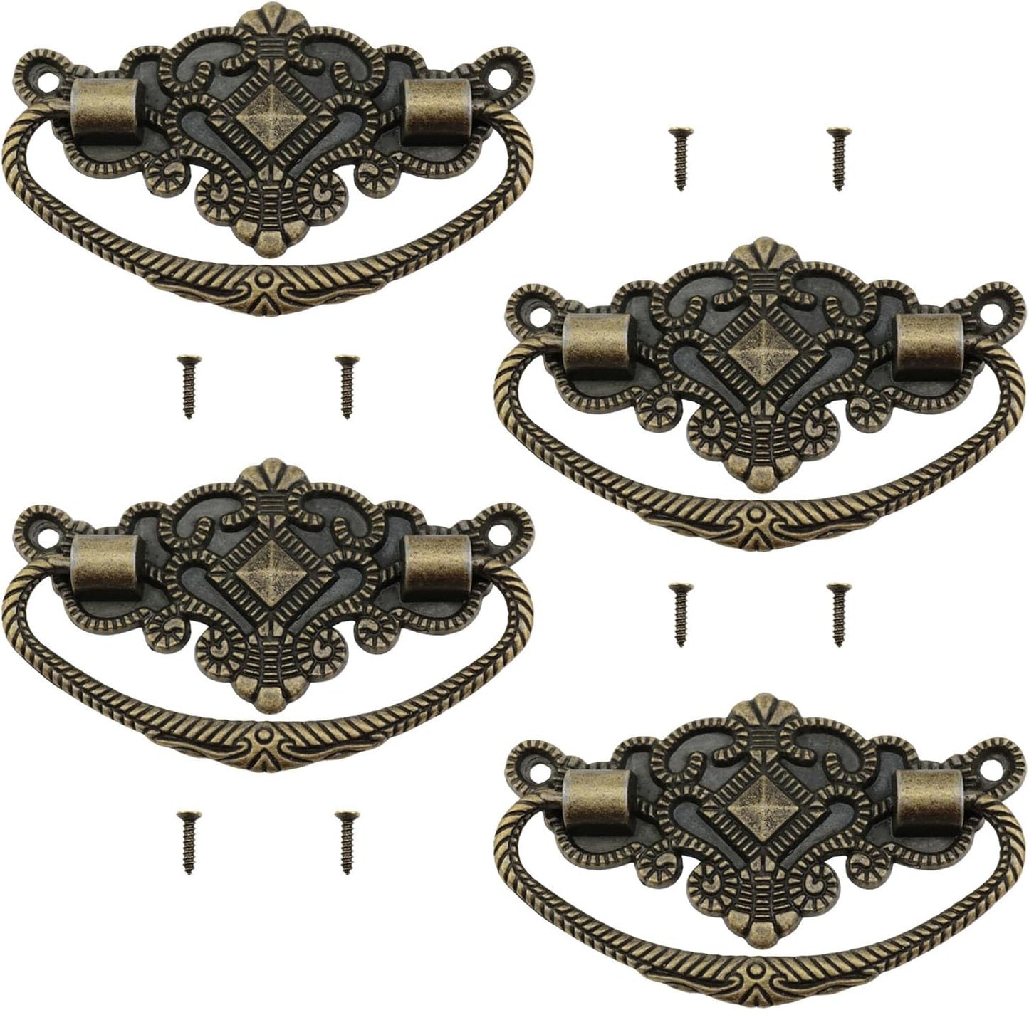 Manijas bronce retro para cajones 2.8x1.7pulg