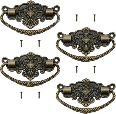 Manijas bronce retro para cajones 2.8x1.7pulg