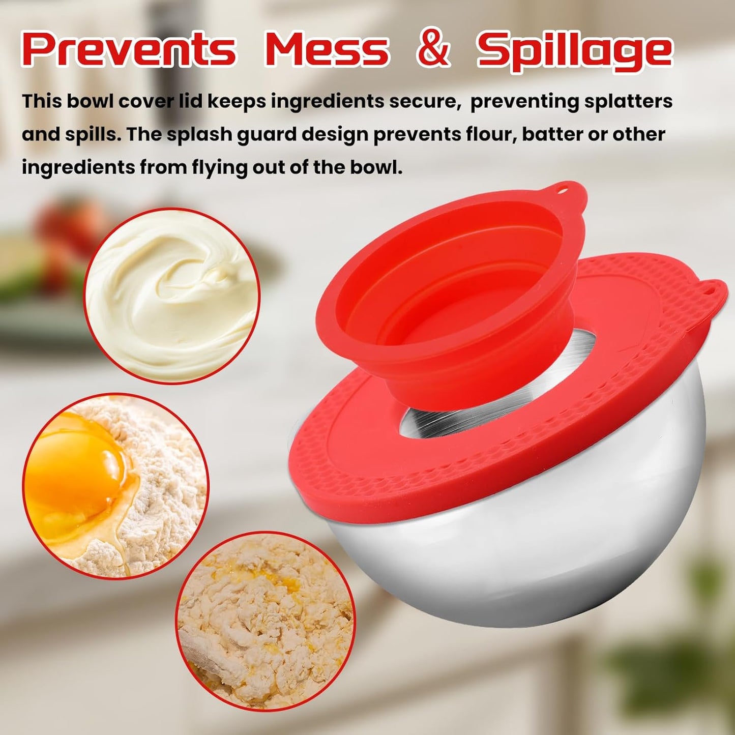 Cubierta silicona para tazón KitchenAid 6-7qt roja
