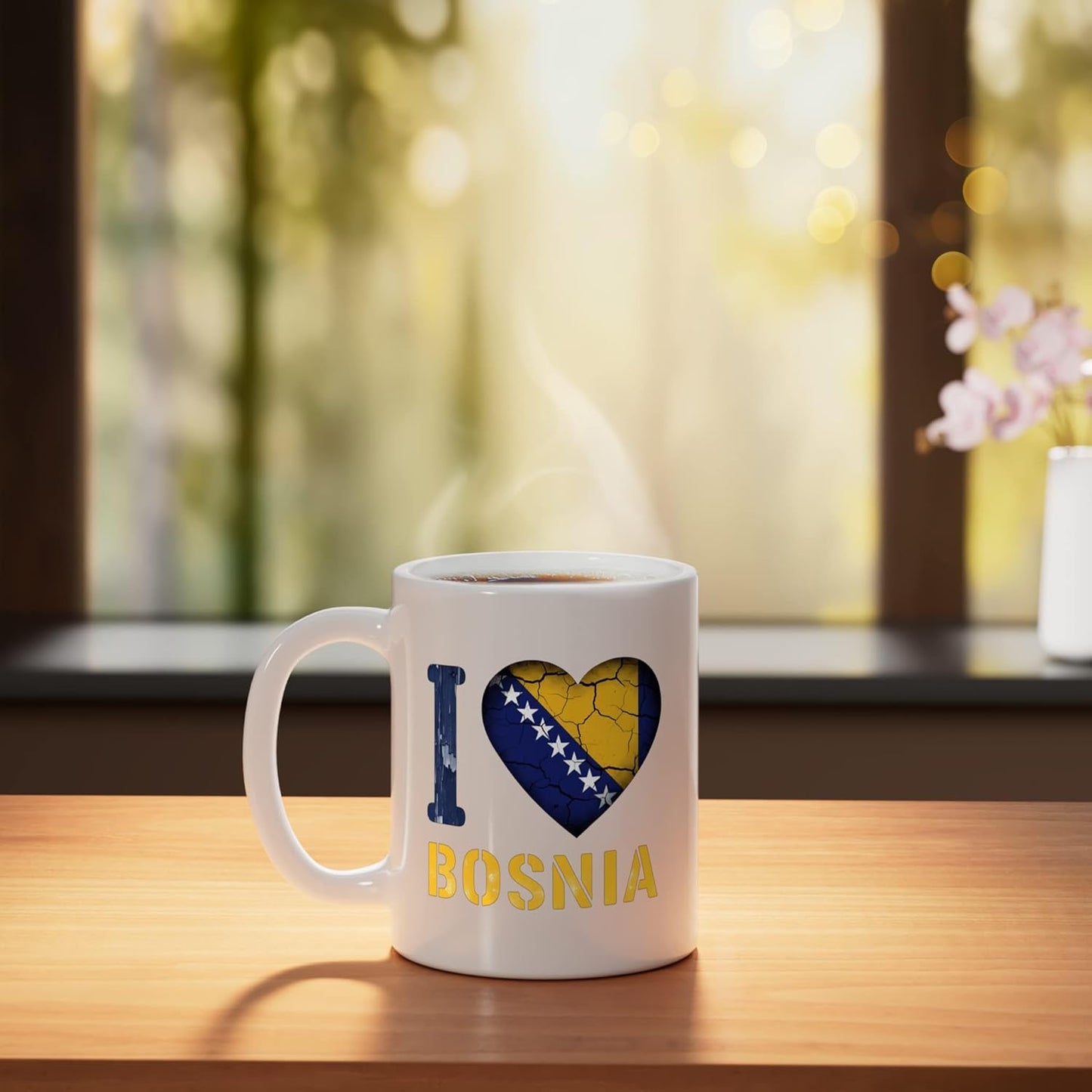 Taza Cerámica Bandera Bosnia Blanca