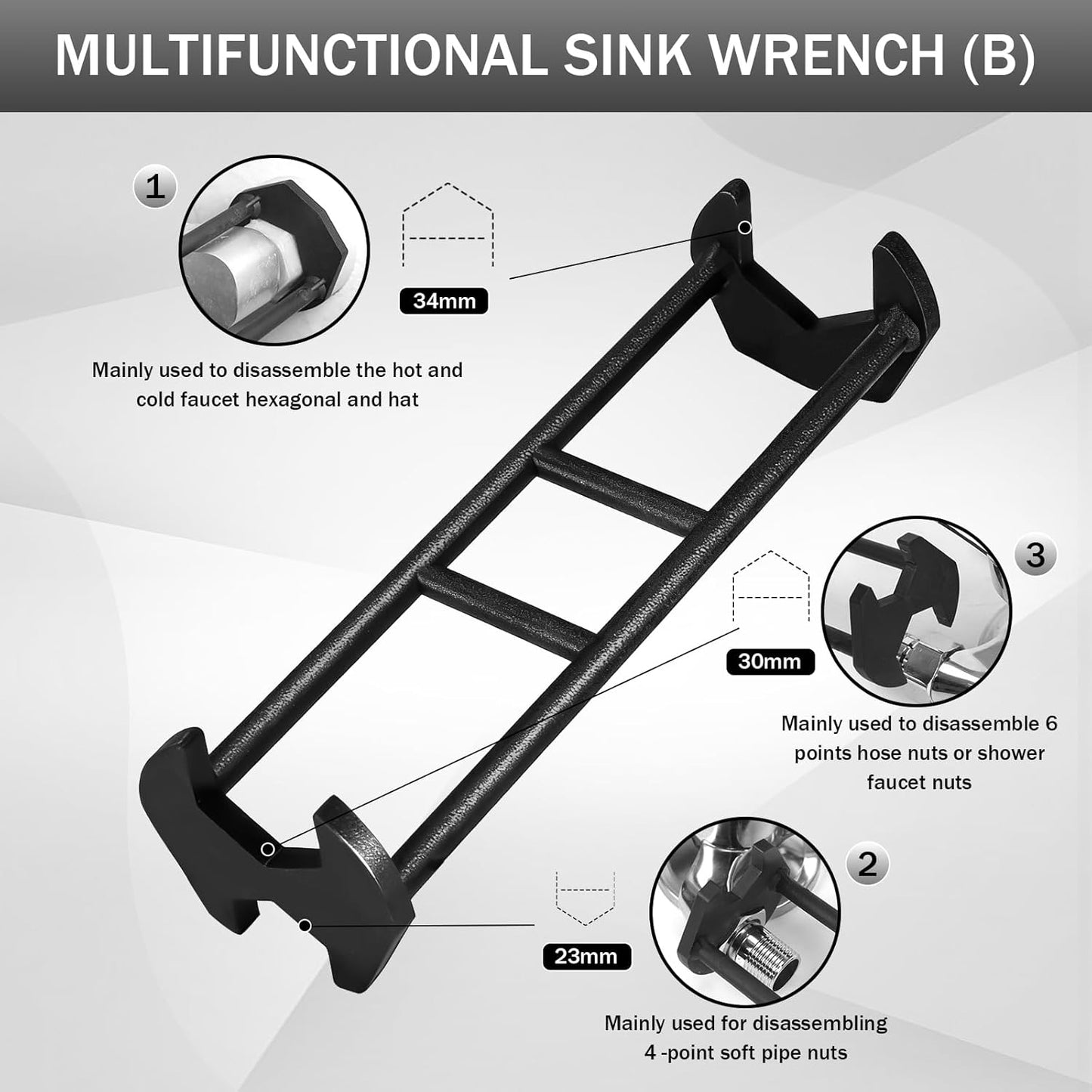 Llave fregadero multifuncional 2 pzas hexagonal cocina baño