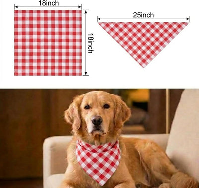 Bandana perro grande lino algodón cuadros transpirable vacaciones