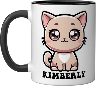 Taza Cerámica para Niña Diseño Gato Negro/Blanco