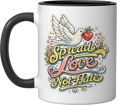Taza Cerámica Ilustración Amor No Odio Negro Blanco