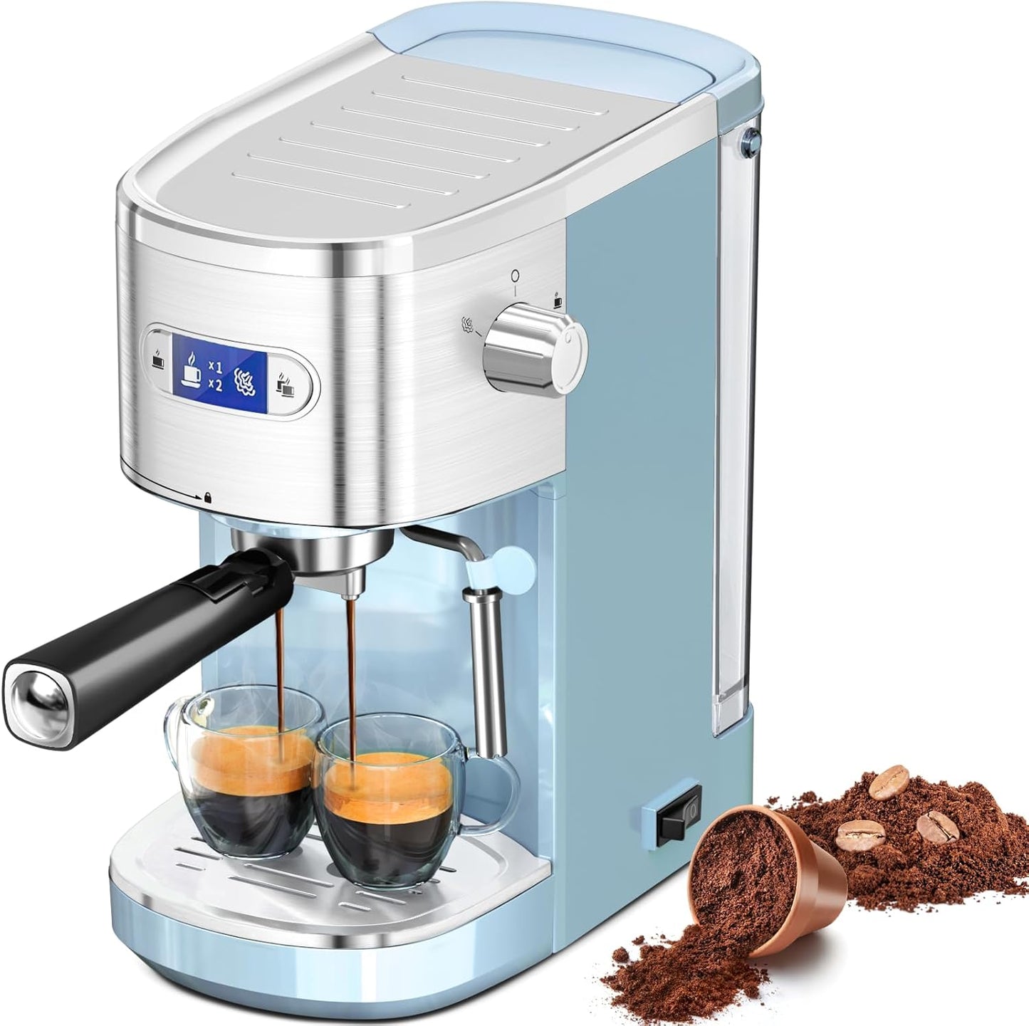 Máquina de café expreso 20 bares acero inoxidable LCD