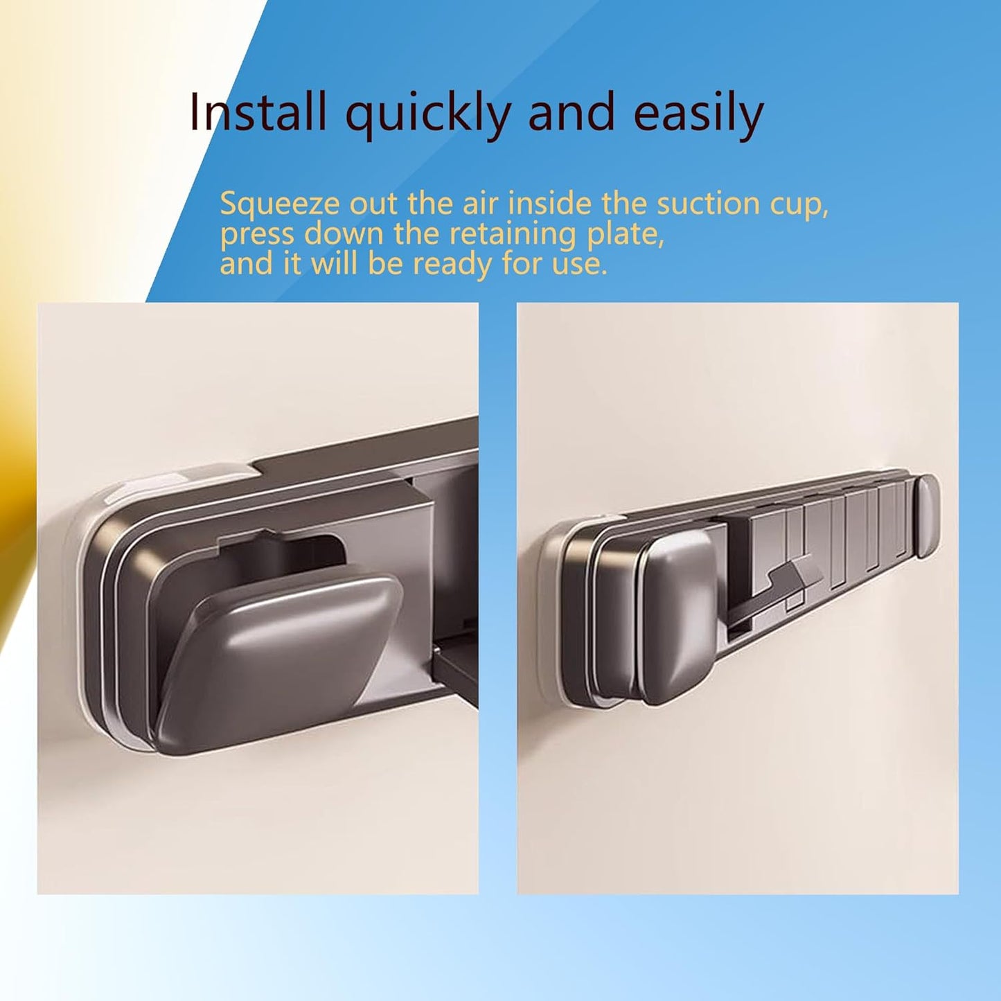 Ganchos ventosa plegable 5uds para baño cocina puerta gris