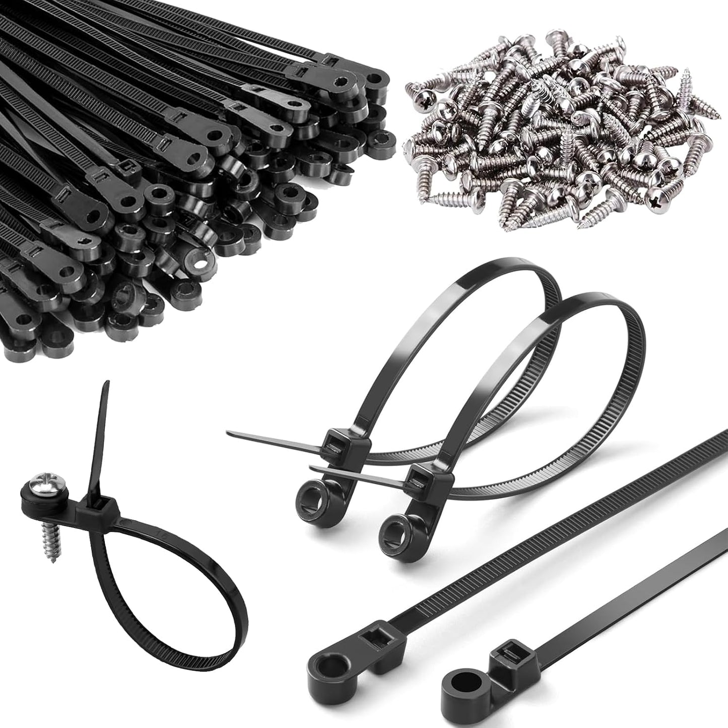 200 Bridas Negras 12pulg Con Agujero Correas Cables 75lb